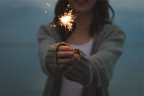 sparkler, holding, hands, firework, sparkles, bright, celebration HD wallpaper