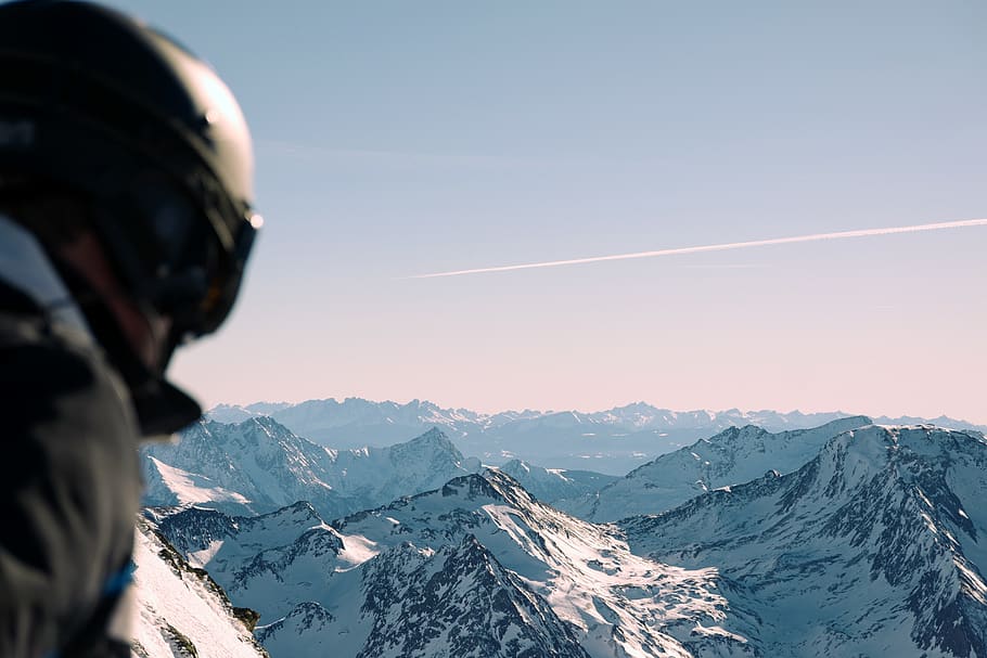 Man Wearing Snow Goggles, altitude, climber, clouds, cold, daylight HD wallpaper