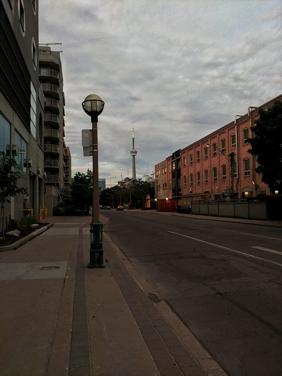 path, lamp post, pavement, sidewalk, canada, toronto, walkway HD wallpaper