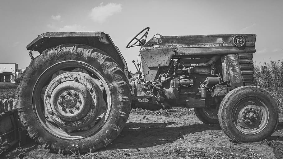 tractor, old, rusty, decay, agriculture, machine, vehicle, antique HD wallpaper