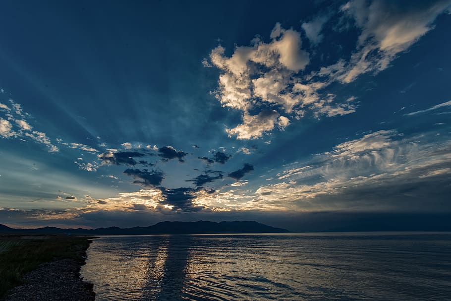 sun, morning, reflection, cloud, lake, mountain, sky, cloud - sky HD wallpaper