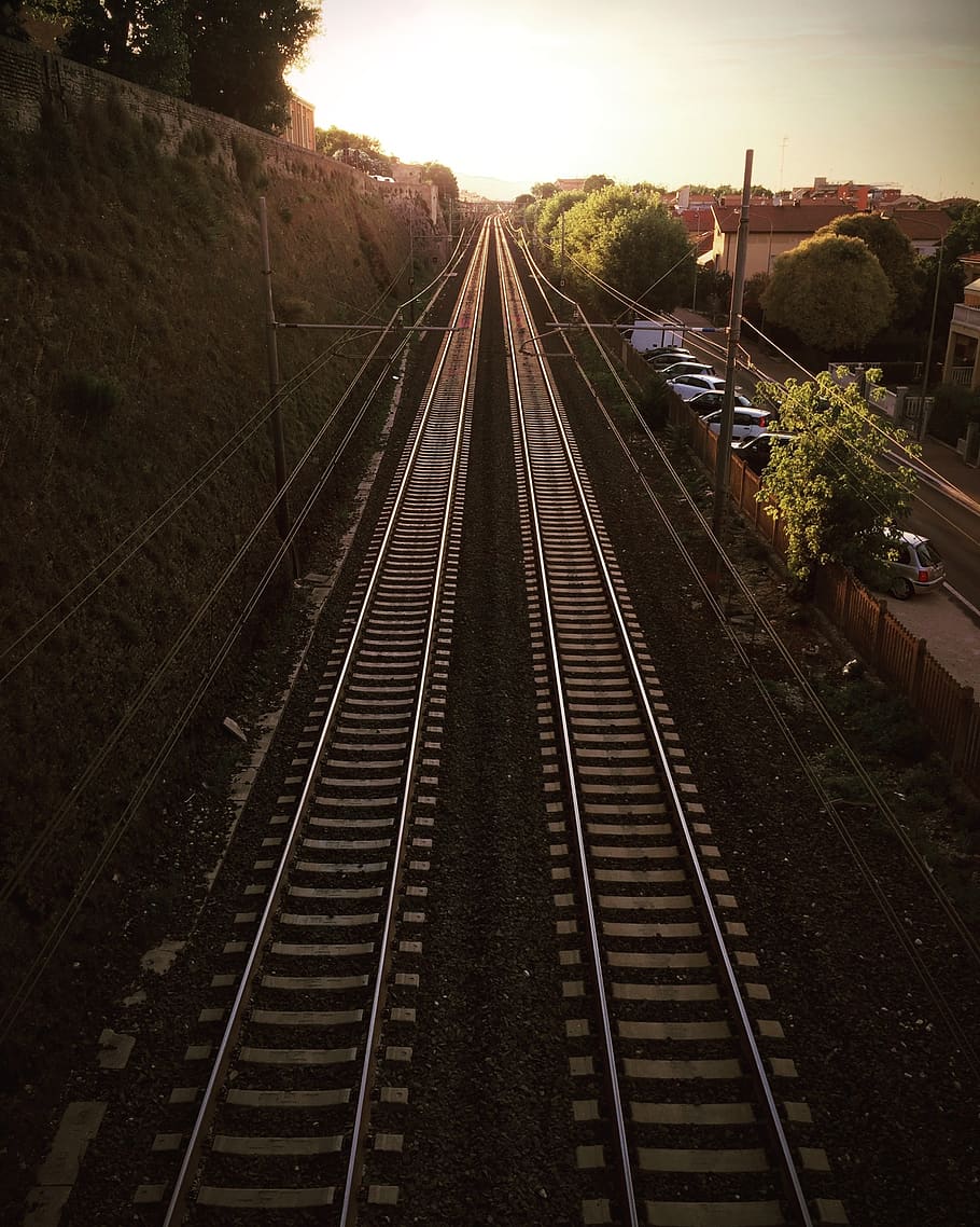 Hd Wallpaper Railway Train Parallel Train Station Italy Fano Italia Wallpaper Flare