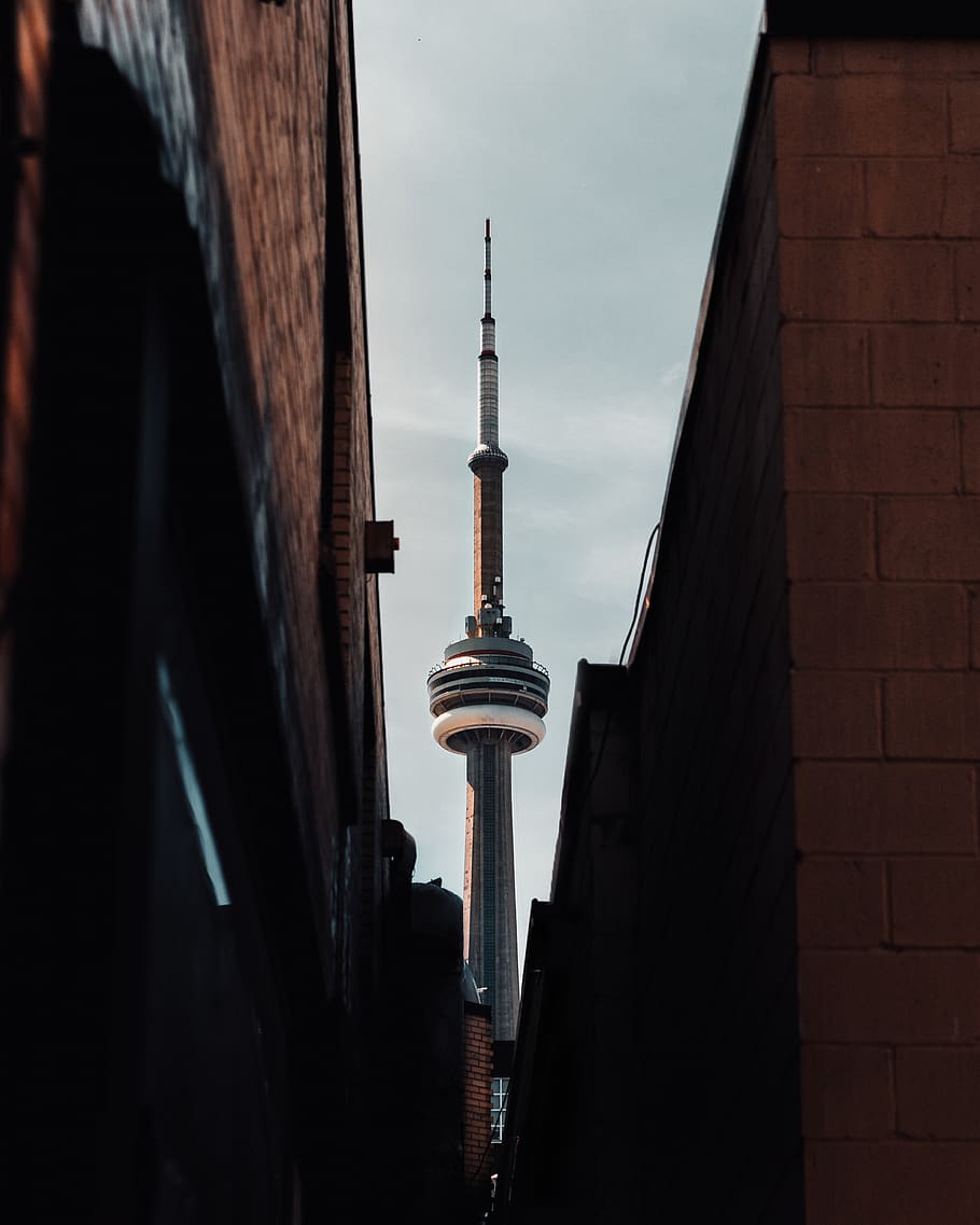 CN Tower, built structure, building exterior, architecture, sky HD wallpaper