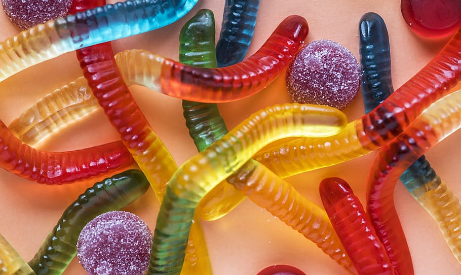 HD wallpaper: candy, sweetness, gumdrop, gummi candy, soft jelly candy ...