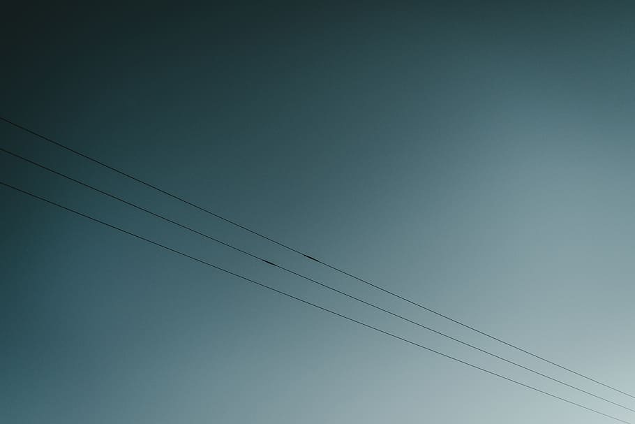 three black coated wires, cable, power lines, united states, grey HD wallpaper