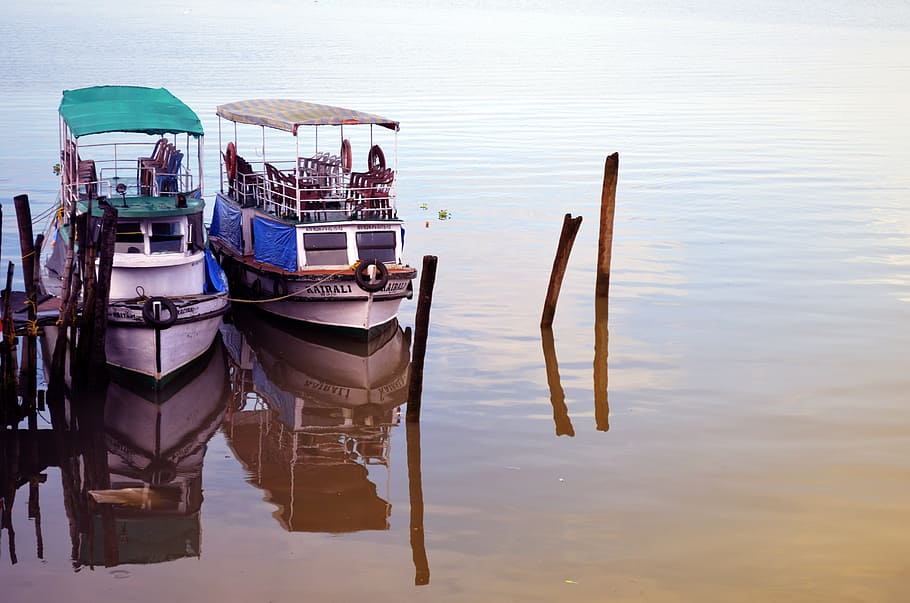 Boats #2, fishermen, fishing, nature, sea, water, reflection