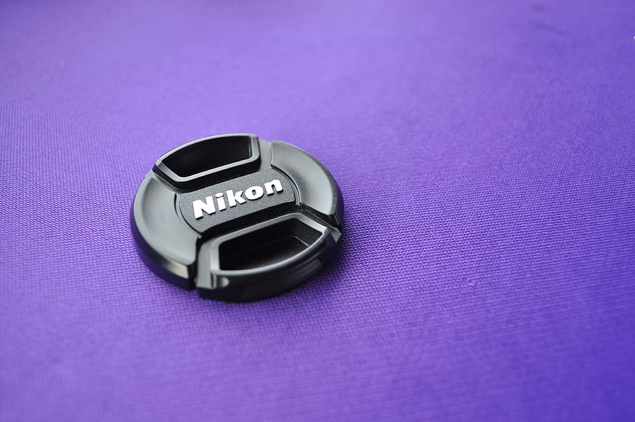 camera, nikon, purple, cap, technology, studio shot, indoors HD wallpaper