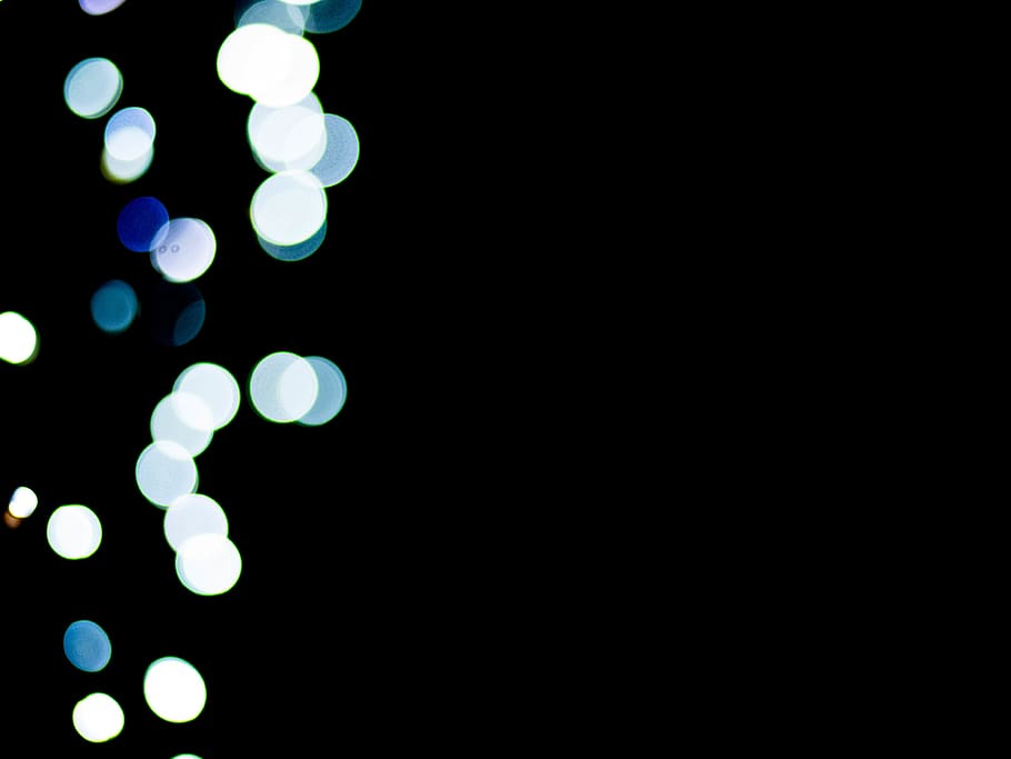 light, fairy, cold, blur, illuminated, defocused, night, black background HD wallpaper