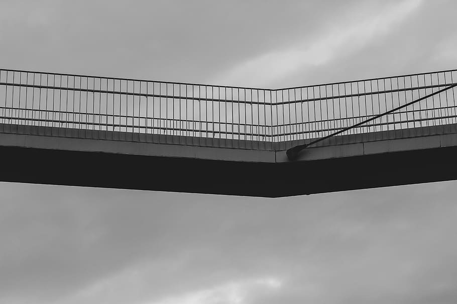 bridge, building, architecture, silhouette, minimalismus, cloud HD wallpaper