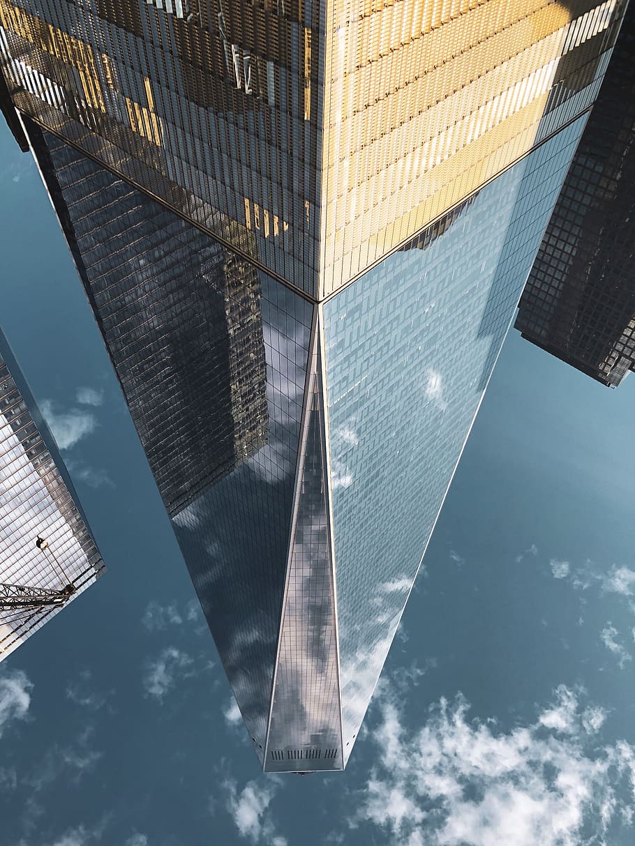 silver high-rise building, urban, high rise, town, city, office building HD wallpaper