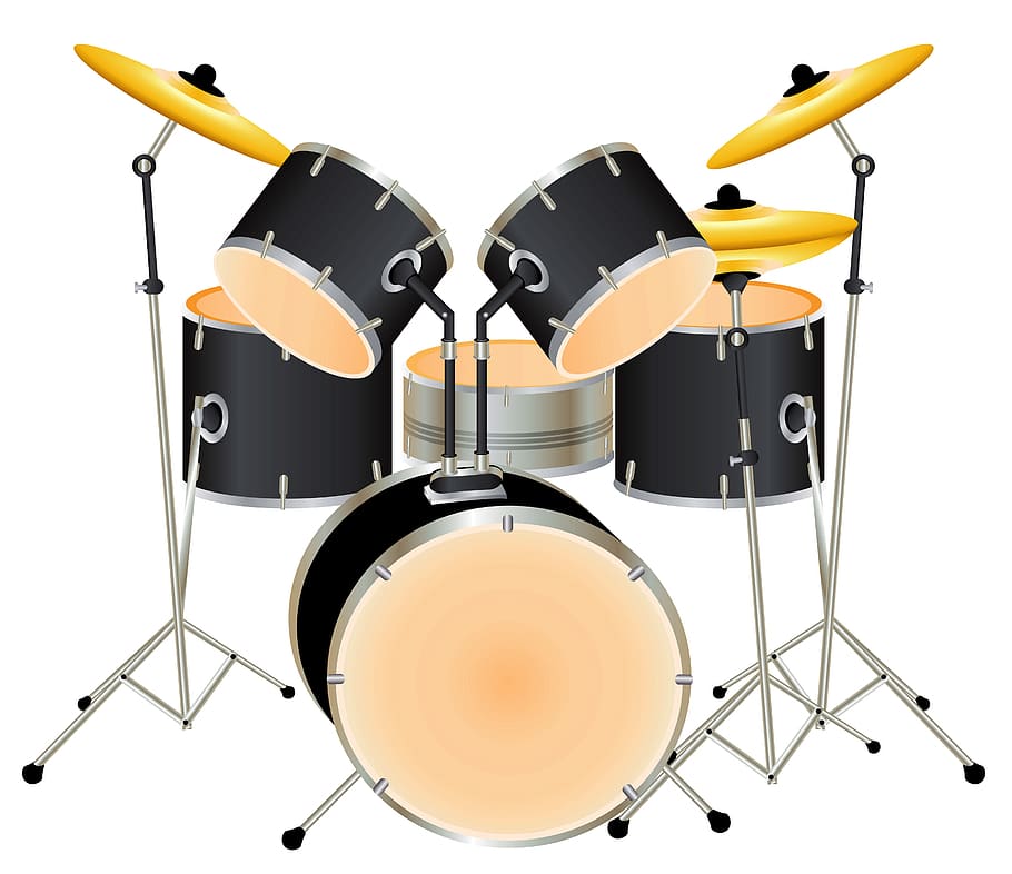 drums, drum set, background, music, instrument, percussion, HD wallpaper