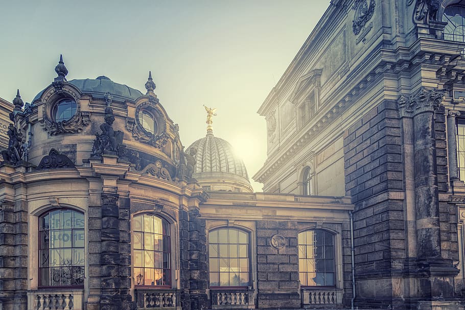Gray Concrete Dome Building, architecture, baroque, cathedral HD wallpaper
