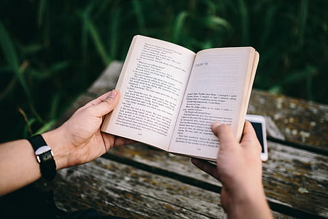 Reading book at lake, summer, resting, relaxing, time, evening HD wallpaper