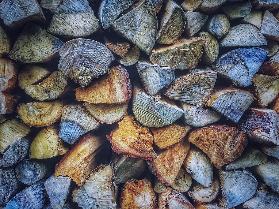 assorted-color firewoods, backgrounds, full frame, large group of objects HD wallpaper