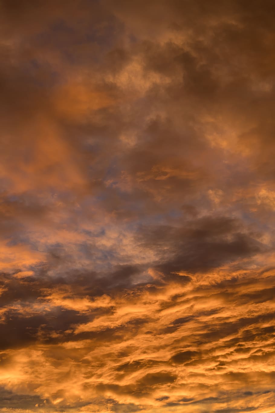 sunset, sky, clouds, orange, grey, cloudscape, weather, background HD wallpaper