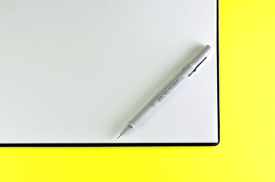 pen, text, drawing, page, illustrator, writing, yellow, creativity, HD wallpaper
