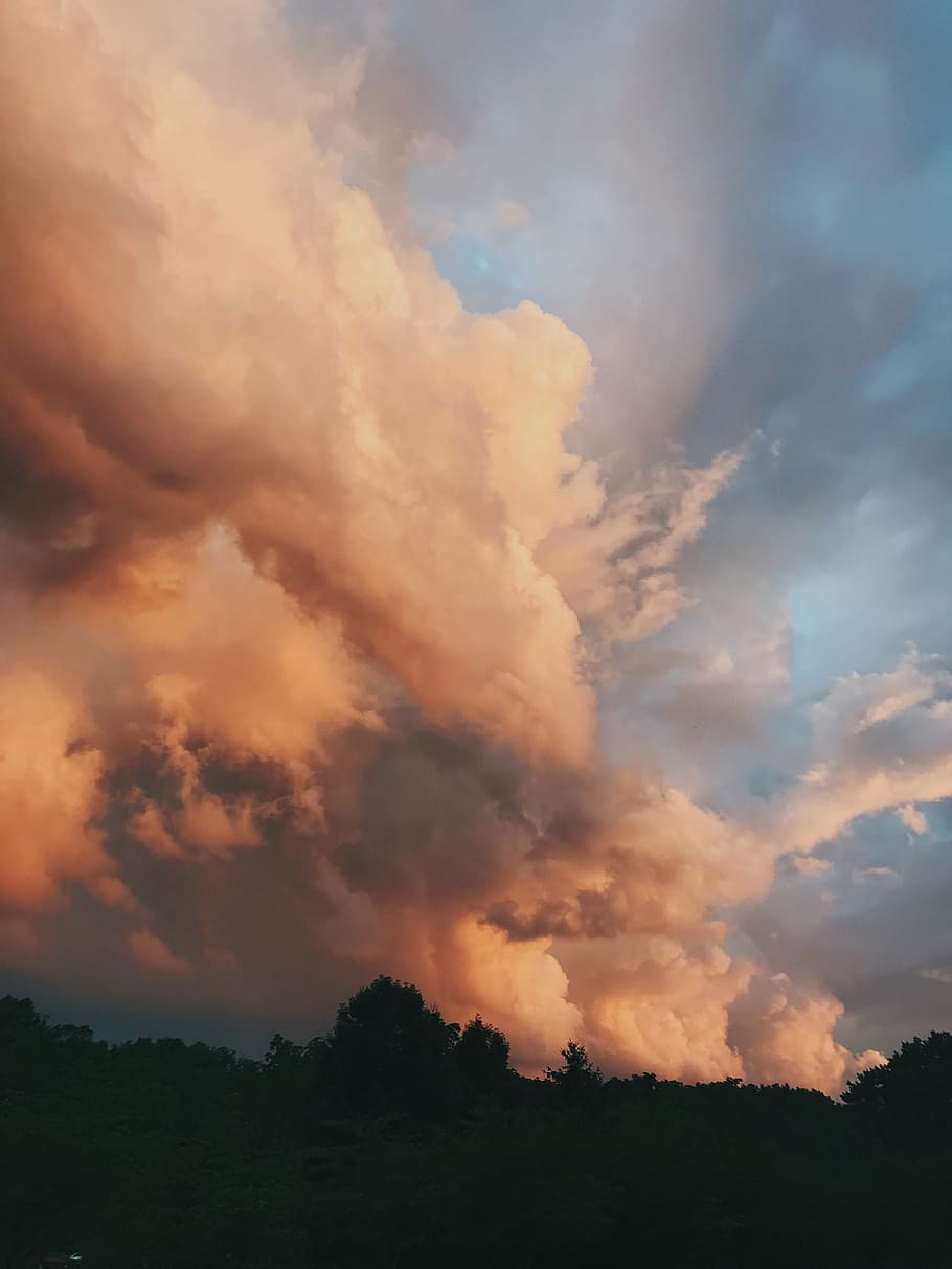 nature, weather, outdoors, cloud, sky, cumulus, art, painting HD wallpaper