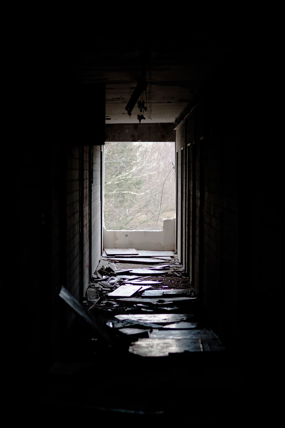 building hallway, window, architecture, indoors, no people, built structure HD wallpaper
