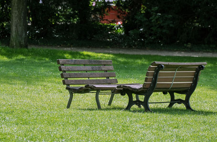 HD wallpaper: park bench, meadow, nature, bank, break, seat, rest, green |  Wallpaper Flare
