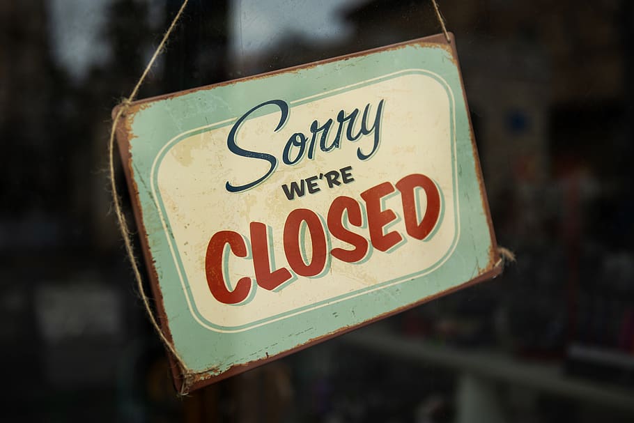 sorry we're closed signage, text, communication, western script HD wallpaper