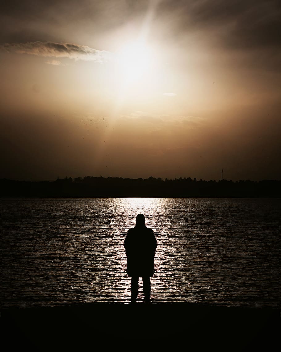 flare, light, human, person, silhouette, sunlight, outdoors HD wallpaper