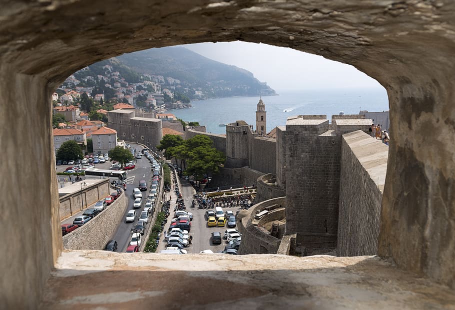 dubrovnik, croatia, wall opening, lookout, architecture, built structure