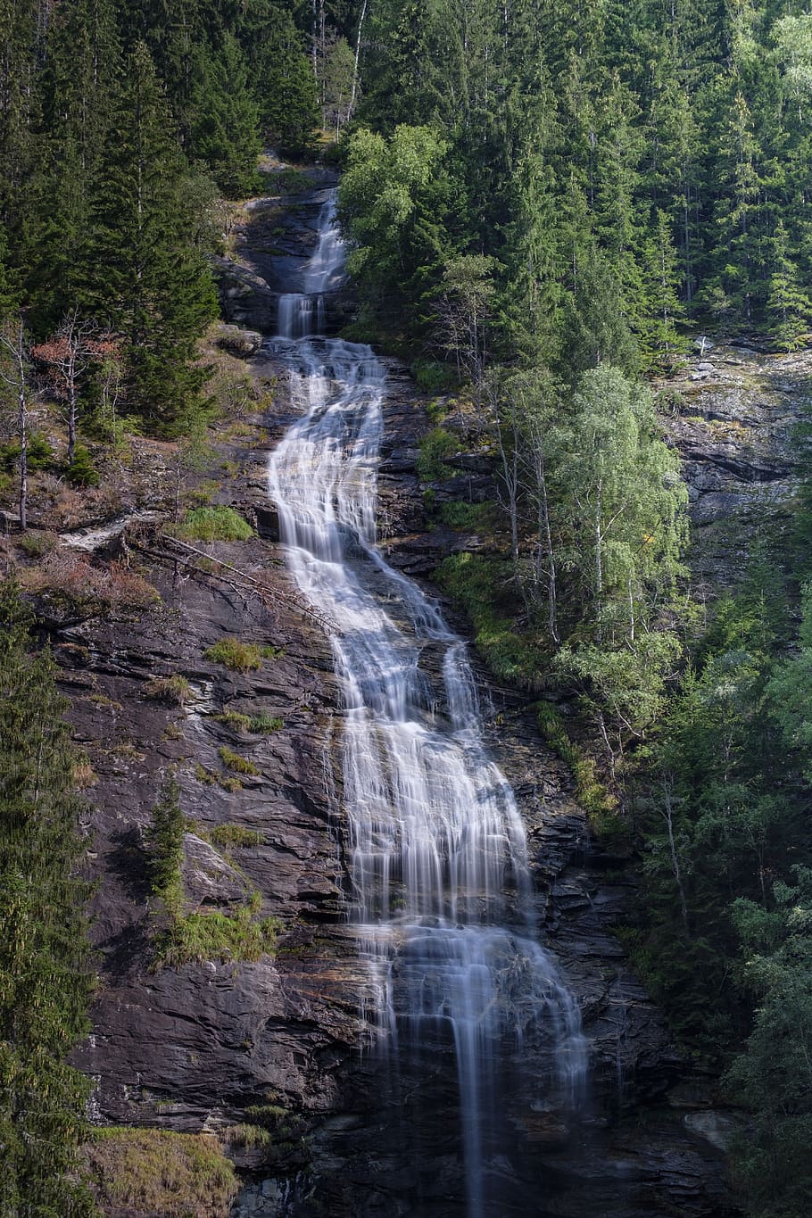 waterfall, river, bach, flow, movement, racing, rock, stones HD wallpaper