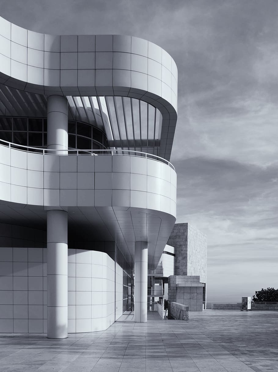 empty white concrete building, architecture, office building HD wallpaper