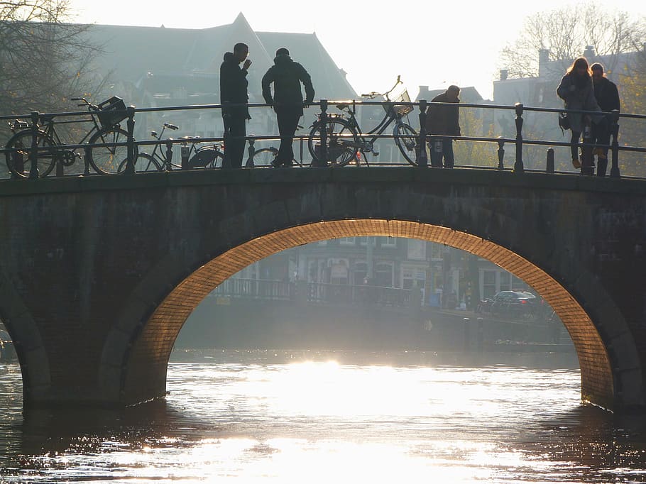 amsterdam, netherlands, light, architecture, archway, canal HD wallpaper