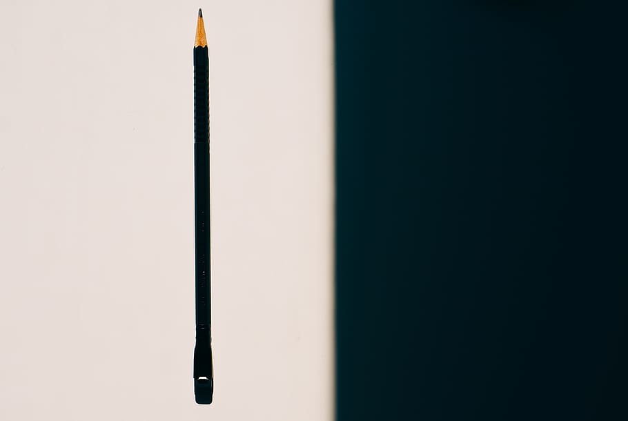 black pencil, indoors, no people, close-up, copy space, writing instrument HD wallpaper