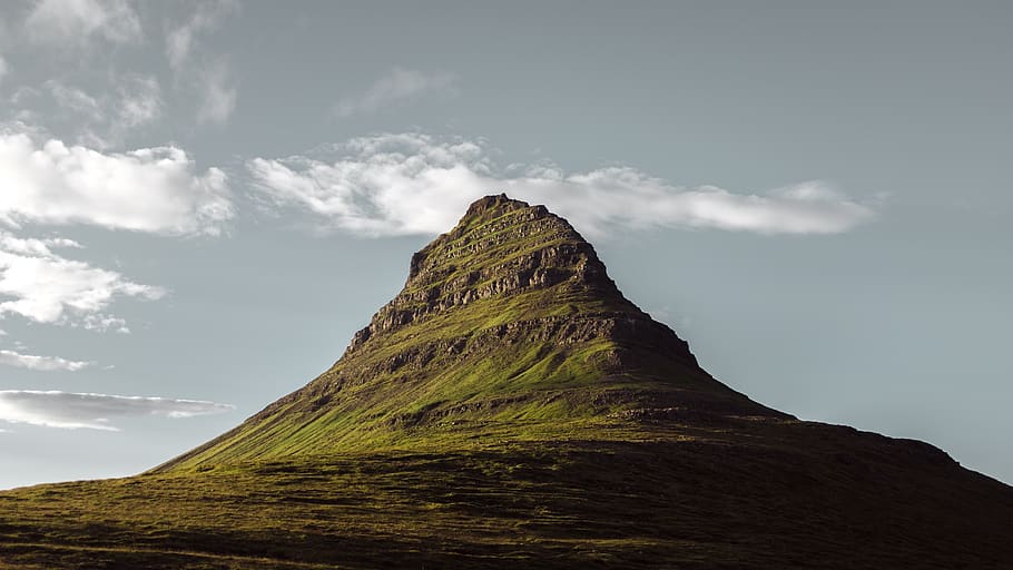 green mountain, iceland, kirkjufellsfoss, mountain range, outdoors HD wallpaper
