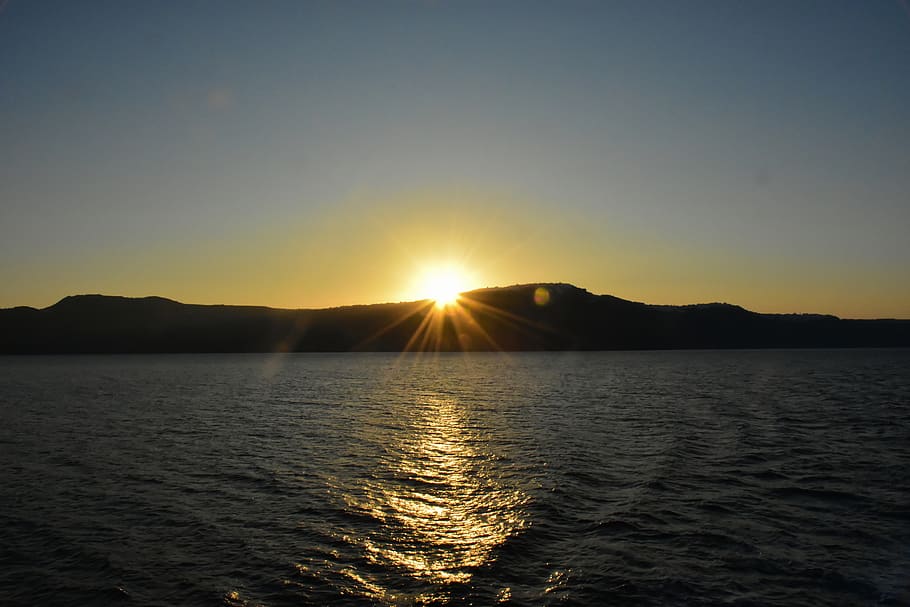 greece, santorini, sky, beauty in nature, water, scenics - nature HD wallpaper