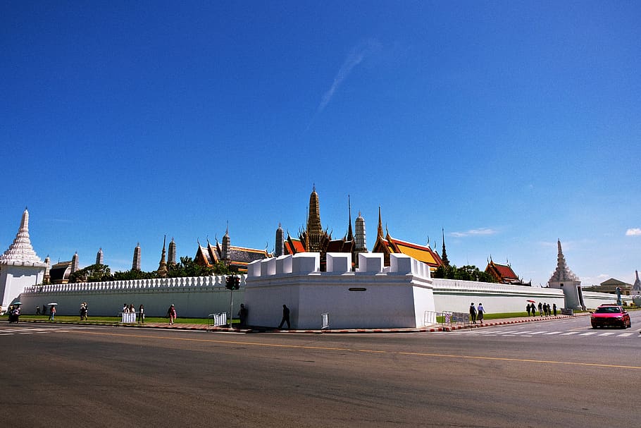 thailand, temple of the emerald buddha (wat phra kaew), bluesky, HD wallpaper