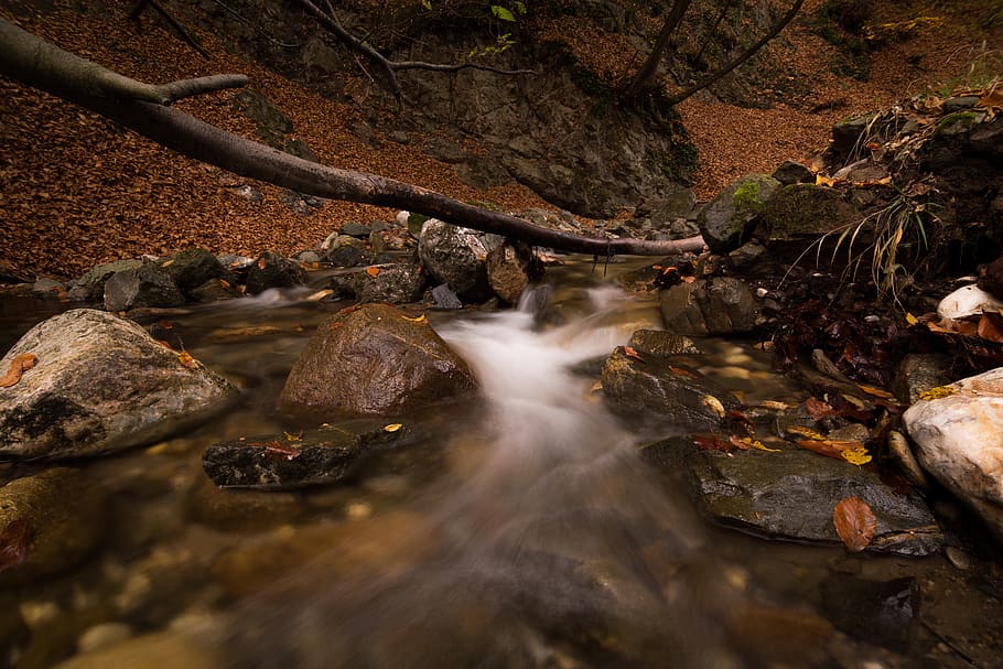Long Exposure Photography of River, cascade, environment, flow HD wallpaper