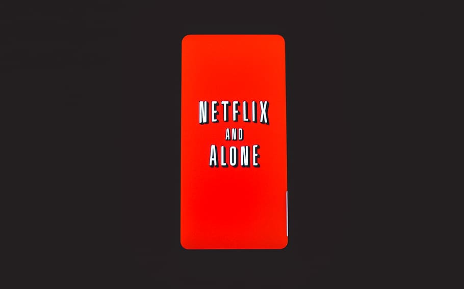 Netfix and Alone logo, red, studio shot, communication, indoors HD wallpaper