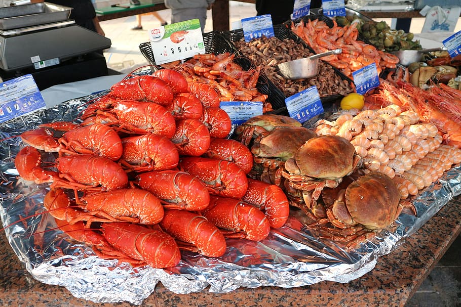 seafood, crawfish, crabs, food and drink, freshness, choice HD wallpaper