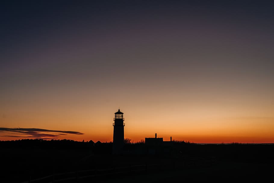 silhouette of watch tower during golden hour, building, architecture, HD wallpaper