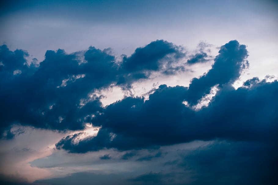 White Clouds, above, atmosphere, background, beautiful, blue HD wallpaper