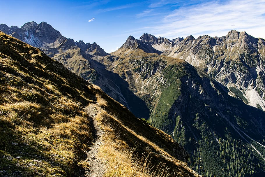 alps, austria, mountains, height, heaven, view, landscape, autumn HD wallpaper