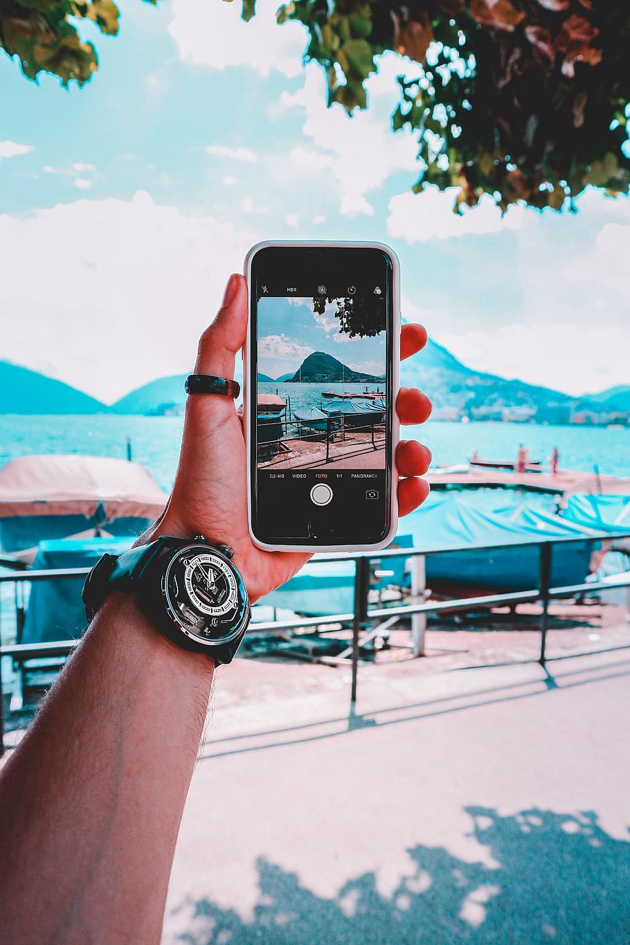 Person Hold Smartphone, cellphone, iphone, screen, taking photo HD wallpaper