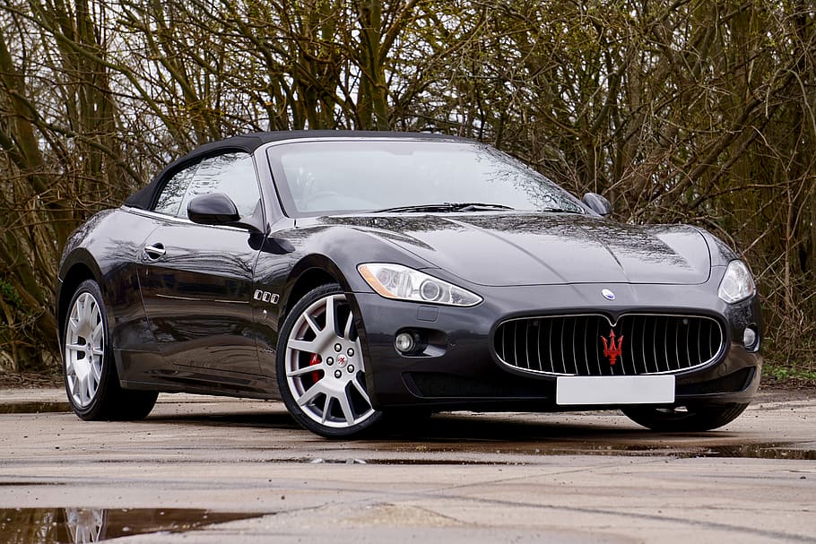 Black Convertible Coupe, action, asphalt, auto, automobile, automotive HD wallpaper