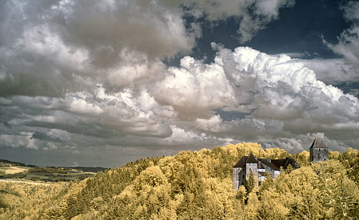 austria, gemeinde vichtenstein, supercolor, cloudy, infrared HD wallpaper