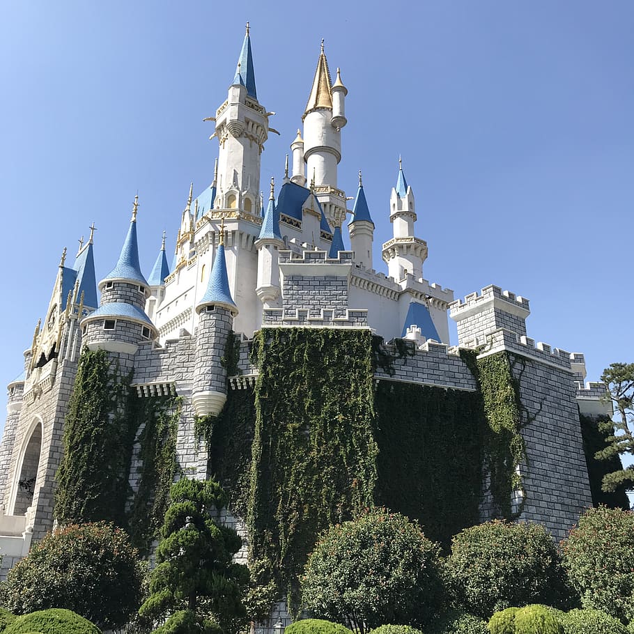 architecture, building, castle, spire, steeple, tower, amusement park HD wallpaper