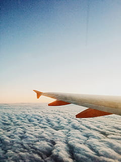 plane, airplane, sky, easyjet, iphone, clouds, sunshine, horizon HD wallpaper