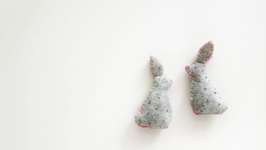 needlework, made by hands, russia, hare, rabbit, felt, beads HD wallpaper