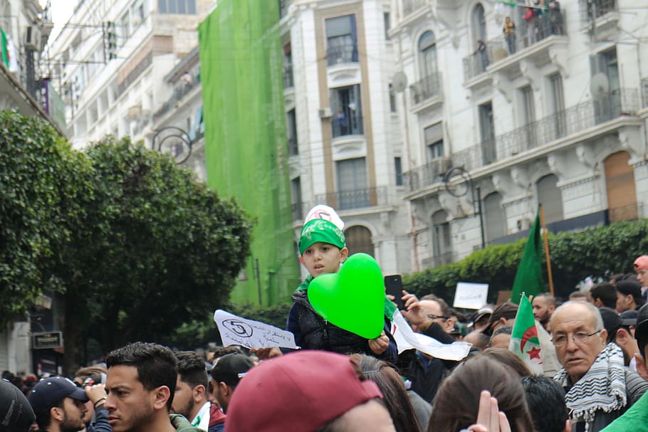 person, crowd, audience, text, parade, #لا_للعهدة_الخامسة HD wallpaper