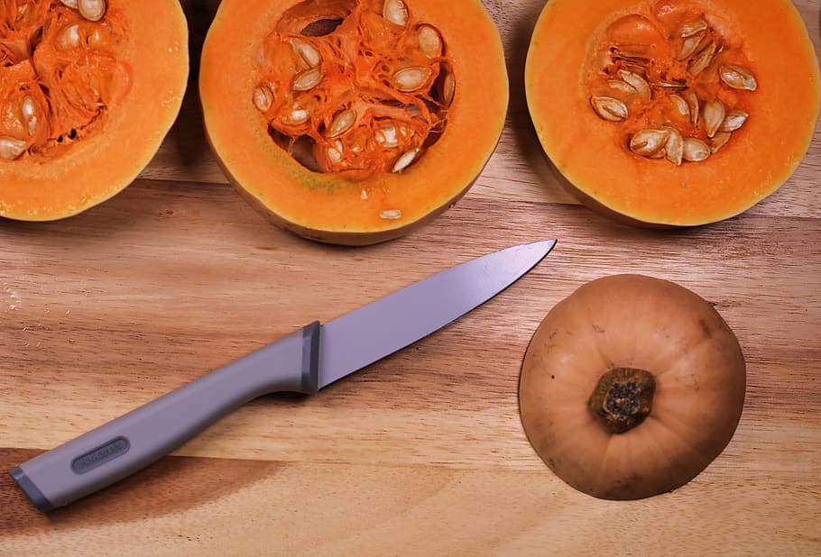 butternut squash, butternut pumpkin, chopping, chopping board