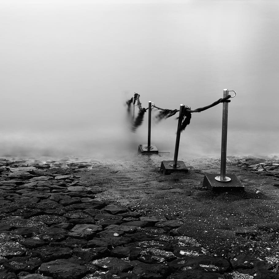 fog, nature, sky, day, land, no people, outdoors, water, solid HD wallpaper