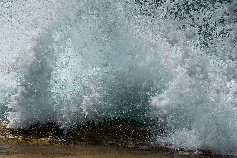 wave, splash, rocks, ocean, coast, water, spray, action, texture HD wallpaper