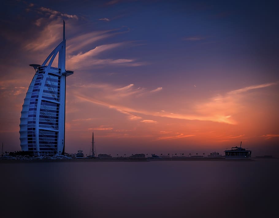 Scenic View of City at Sunset, architectural design, architecture HD wallpaper